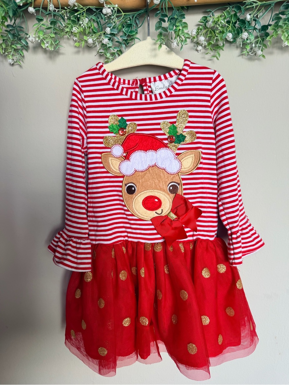 Emily Rose Reindeer Christmas Tulle Dress 3T